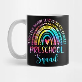 Preschool Teacher Squad Tie Dye Rainbow Back To School Mug